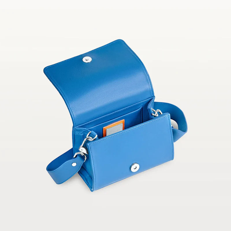 Lola Crossbody Bag  Blue Textured Finish