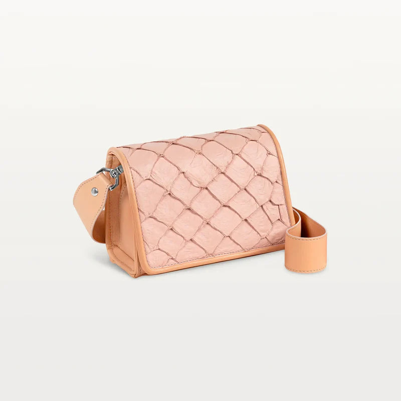 Lola Crossbody Bag  Textured Exterior Pink