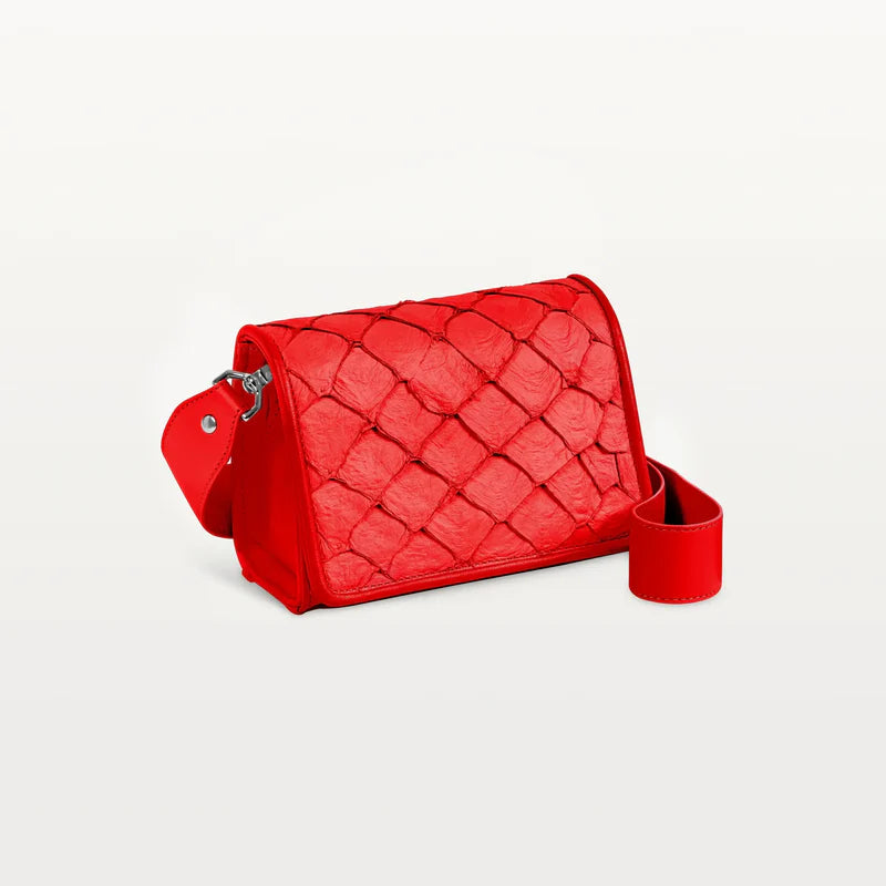 Lola Crossbody Bag Textured Exterior Rouge